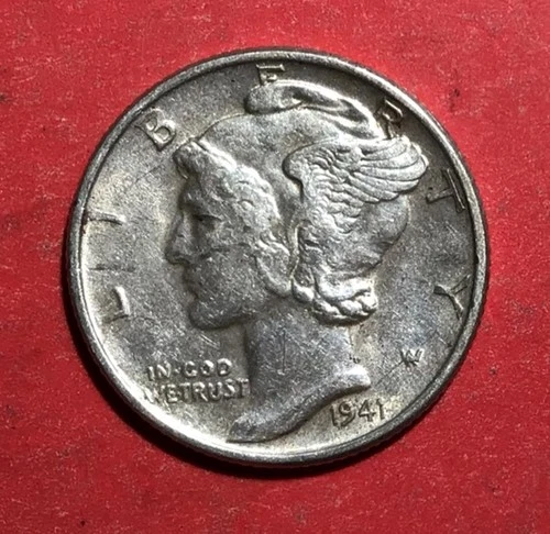 1941 US Mercury SILVER Dime "Philadephia" Mint! XF! SHARP! Old US Coin!