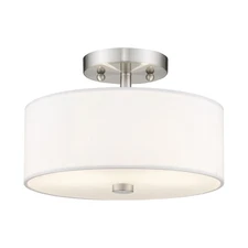Livex Lighting - Meridian - 2 Light Semi-Flush Mount in Modern Style - 11 Inches
