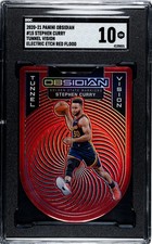 2020-21 Panini Obsidian #15 Stephen Curry Tunnel Vision SGC 10 Etch Red Flood