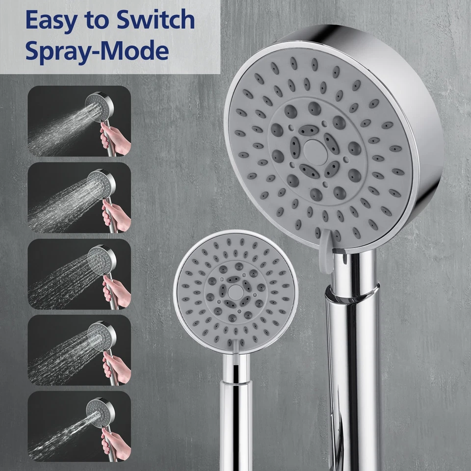 ACA WELS 8'' Rain Shower Head Set Round 5-Mode Handheld High Pressure Chrome AU - image 3 of 4