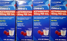 4 CareOne Kids Acetaminophen Liquid 160 mg / 5 mL 4 fl oz each EXP 2/26 FREE S/H