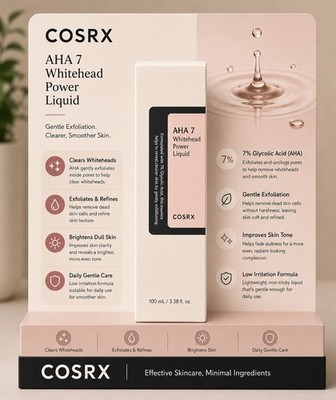 COSRX AHA 7 Whitehead Power Liquid 100ml 3.38oz Vegan Exfoliator K-Beauty