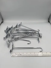 15 Chrome Slatwall Hooks 8"