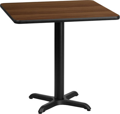 Graniss 24'' Square Walnut Laminate Table Top with 22'' Height Base - Stylish & Du
