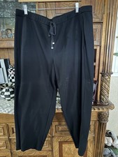 EILEEN FISHER Slouchy Ankle Drawstring Pants Blk Size x Large Pull On 27 inseam