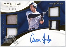 Aaron Judge 2017 Panini Immaculate Quad Rookie Patch Autograph Card QAM-AJ 11/99