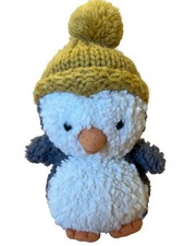 Jellycat Wee Penguin Plush Stuffed Animal Mustard Bobble Hat 16cm Soft Toy