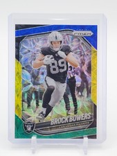 BROCK BOWERS 2025 PRIZM BLUE YELLOW GREEN CHOICE ROOKIE #6  RAIDERS Q5384
