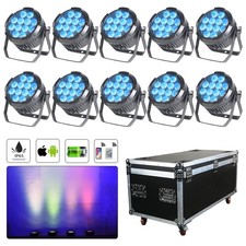 IP65 10pcs 12x18W RGBWAUV Uplight DMX Outdoor Waterproof Battery LED Par Light