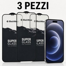 3 Pz Pellicola vetro temperato Per iPhone /X/XR/11/12/13/14/15/16/Plus/Max/Pro