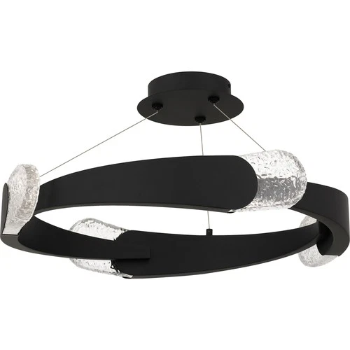 Quoizel PCSAF1724 Saffron 24"W LED Semi-Flush Ceiling Fixture / - Black - Picture 7 of 7