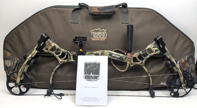 Bear Archery Legion Compound Bow RH Camouflage 29'' 70# w/ 4 Pin Sight + Case