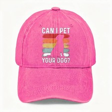 Unisex Dog Enthusiast Casual Washed Baseball Cap Can I Pet Your Dog Dad Hat