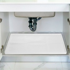 34" x 22"  Silicone Kitchen Under Sink Mat Pet Feeding Mats, Cream