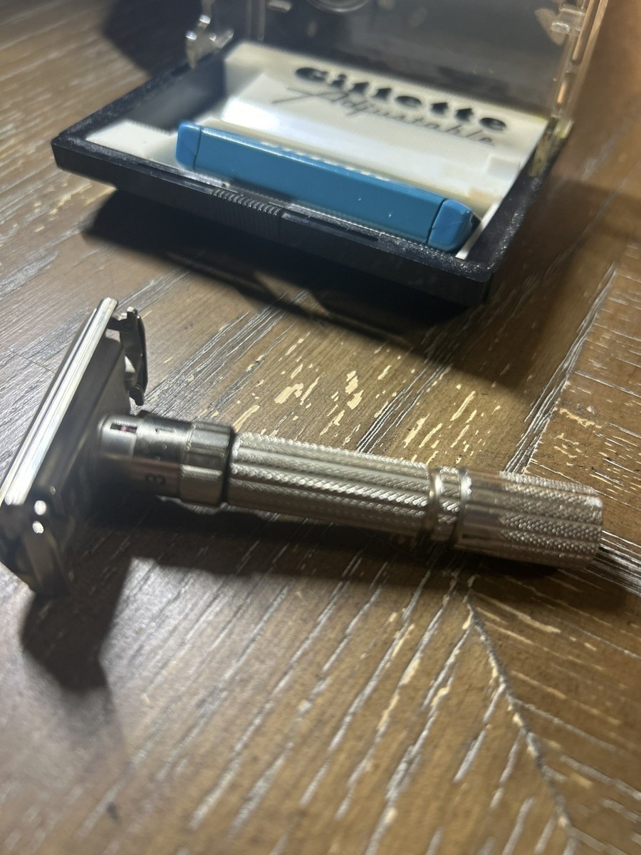 1960 Gillette Fat Boy Adjustable 1-9 Safety Razor F2 Vintage Mid