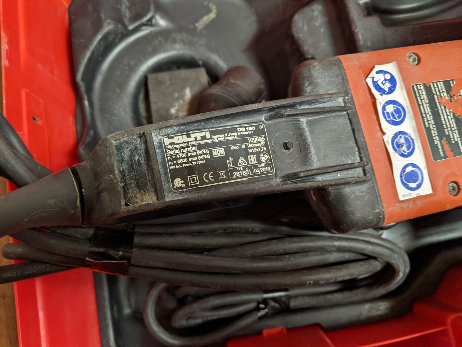 Hilti DG 150 DG150 Diamond Concrete Grinder 120V J458