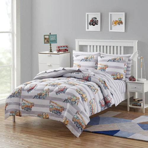 Bedding Set Bed in a Bag for Boys and Girls Toddlers Printed Sheet Set and Co...