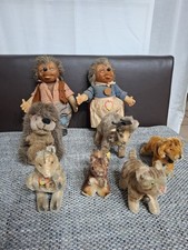 8 X Stare sztywne figurki zwierząt