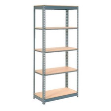 Boltless Heavy Duty Shelving 36"W x 12"D x 72"H 5 Shelves Wood Deck