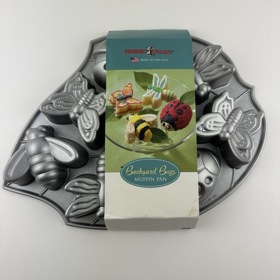 Nordic Ware Backyard Bugs Muffin Pan Platinum Collection 5 Cups / 1.2L NEW