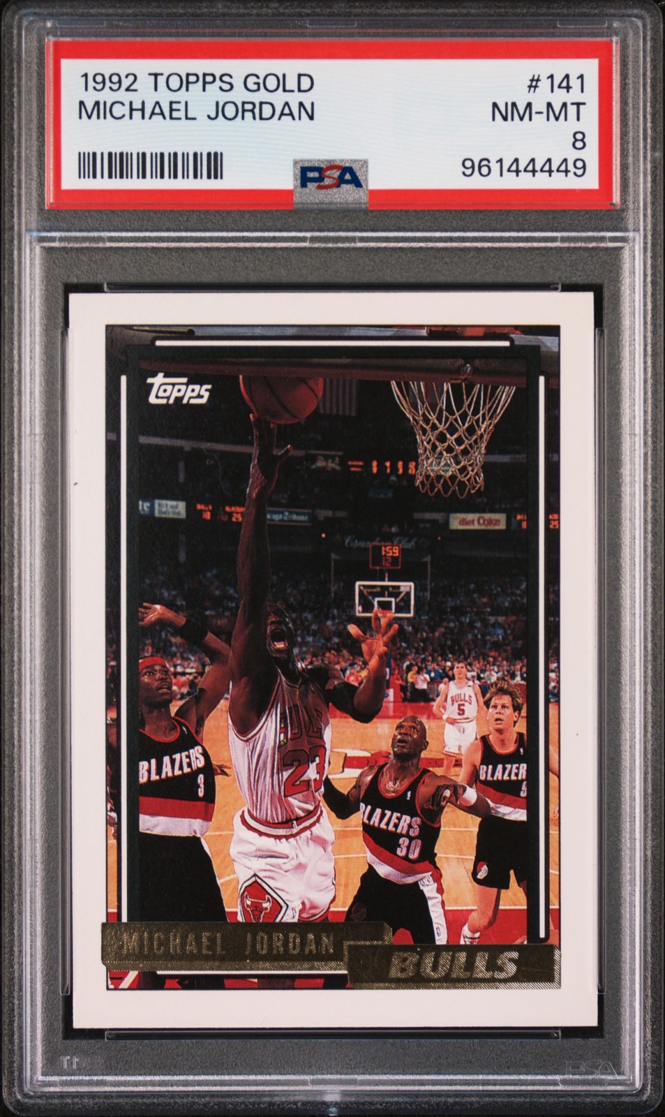 1992 Topps Gold #141 Michael Jordan PSA 8