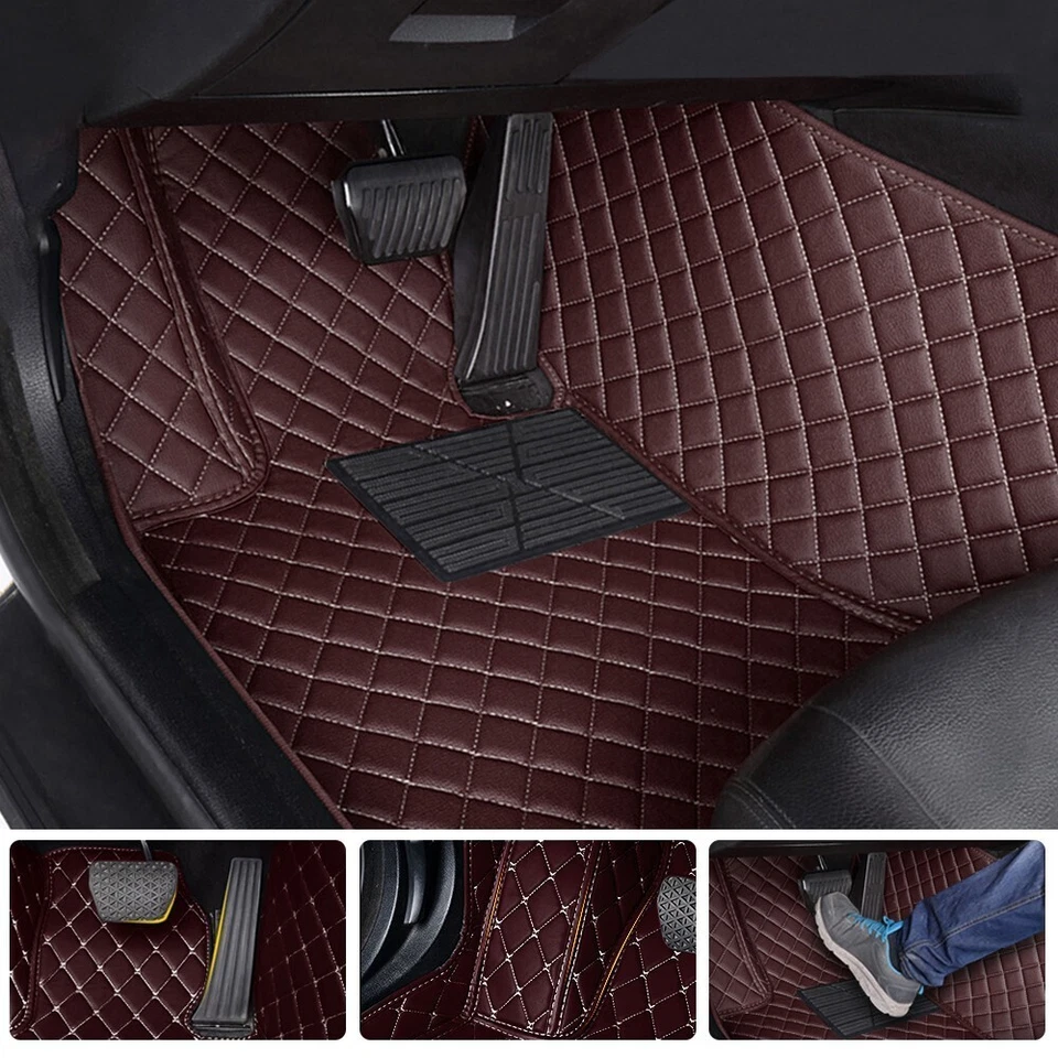 Alfombrillas coche cuero PU café para Renault para Clio 4 2012-2018 Foto 2 de 4