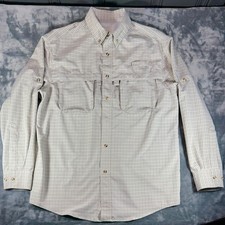 LL Bean 0 GRV2 Check Patterned Vented Long Sleeve Button Up Outdoor Shirt Mens M