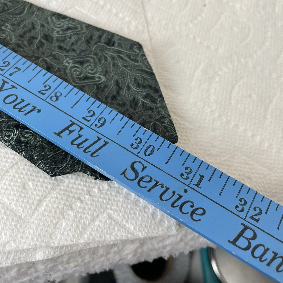 Corbata Park Avenue Aristocrat Bosque Verde Seda 57" Largo x 3.35" Abstracta Hecha en EE. UU. Foto 4 de 4