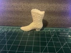 VTG Fenton White Boot Milk Glass Vase Figurine Toothpick Daisy and Button 4"