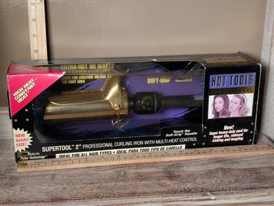 Hot Tools Professional Hair Curling Iron 2''  Spring Gold Salon Beauty
