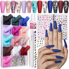 Press on Nails Long Matte, 13 Packs 312 PCS Press on Nails Long Coffin, Full Cov