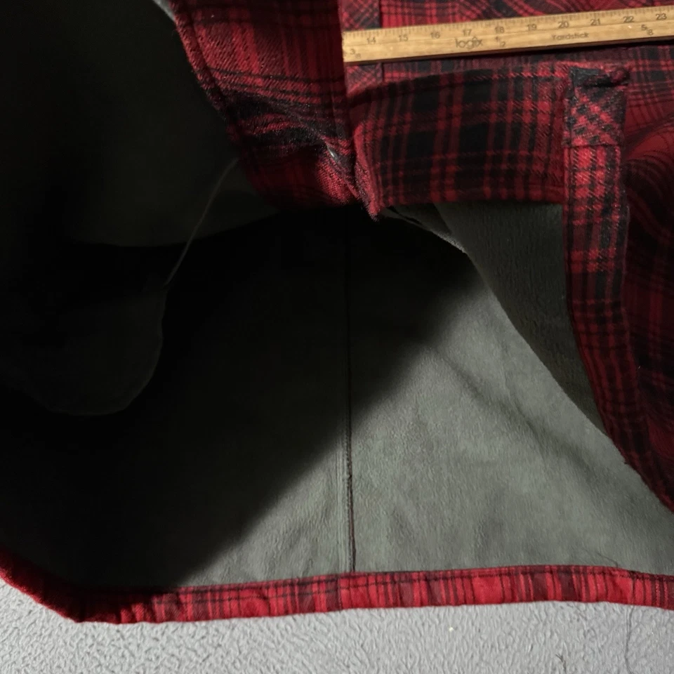 Dickies Fleece Lined Hooded Shirt Jacket Men XXL Red Black Pockets Snap Work - Image 4 of 4