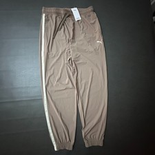 Puma Pants Mens Large Tan Performance Tech Training Running Nylon Blend Stretch