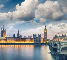 Wandbild: Westminster Bridge bei Nacht, London. (114894409)