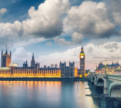 Wandbild: Westminster Bridge bei Nacht, London. (114894409)