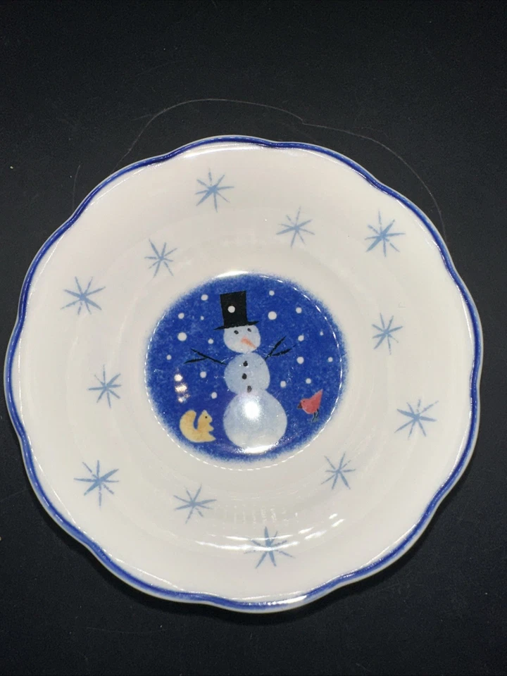 Frutero individual Nikko Winter Wonderland Snowman 1998 Deb Mores Foto 2 de 4