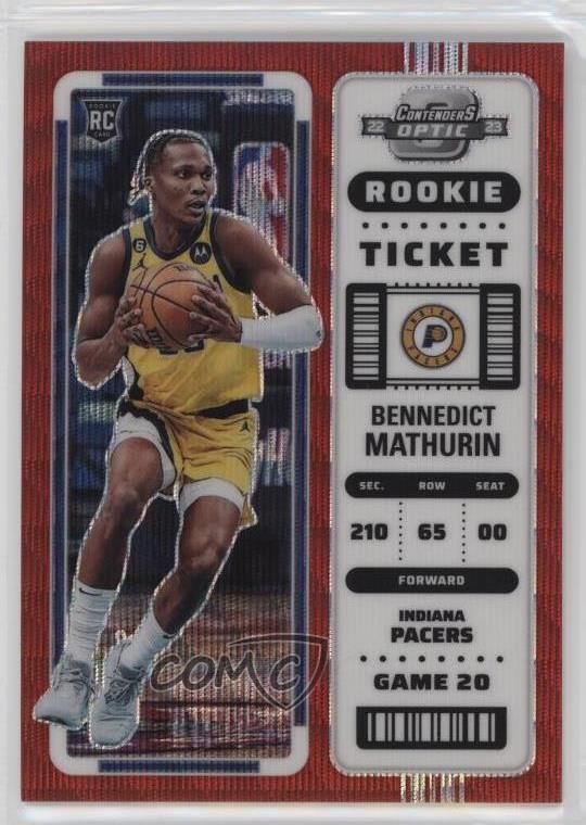 2022 Contenders Optic Rookies Asia Red Wave Prizm Bennedict Mathurin #7 RC 7iu