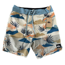 NEW Men's Quicksilver Highline Size 28 Board Shorts Floral Mid Length 65