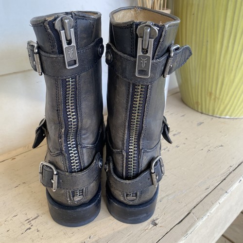 FRYE Veronica Arnés Hebilla Envejecida Moto Grunge Cuero Botas Cortas Talla 7 - Imagen 6 de 15