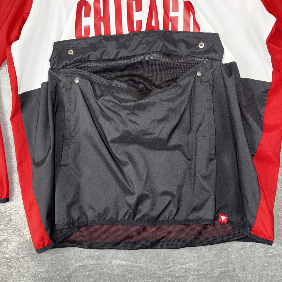 Sudadera con capucha para hombre Chicago Bulls Fanatics rojo/negro bloque de color anorak cremallera cuarto XXL Foto 4 de 4