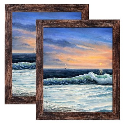 LUCKYLIFE 8x10 Picture Frame Brown for Wall Mounting or Tabletop 8x10, 