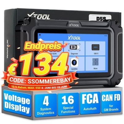 XTOOL D5S PRO Profi KFZ Diagnosegerät Auto OBD2 Scanner Fehler Auslesegerät TPMS