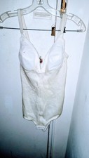 Vtg Lady Marlene Firm 2nd Skin SATIN Girdle BODYSUIT Panty NYLON Soft Bra 34B /S