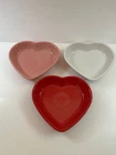 New Fiesta Ware HLC FTC Medium Heart Bowls 3 Valentines Day Scarlet Peony White