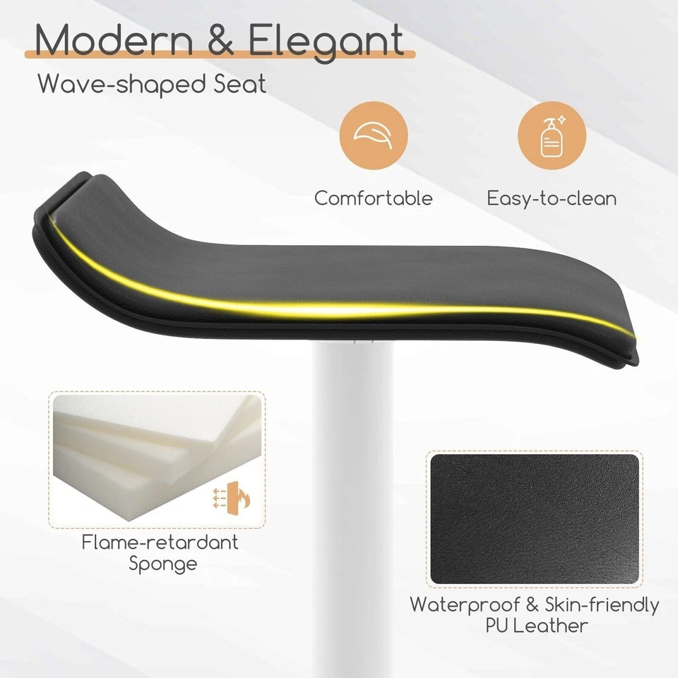 Set of 2 Bar Stools Adjustable Height Swivel Counter Height Pub Dining Chair - Image 4 of 4