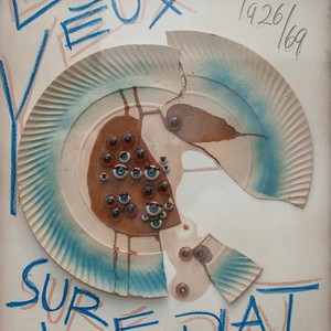 Hans Richter Dadaism Les Yeux Sur Le Plat podpisany kolaż oprawiony 1926/1969