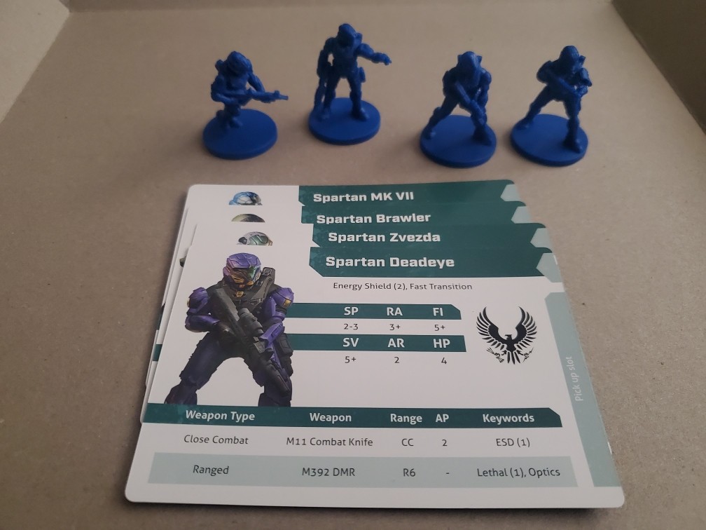 Halo Flashpoint Miniatures x4 Blue - 28mm Mantic Games Spartan