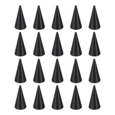 50x25mm Natural Wood Cone Ring Holder 20 Pack, Black