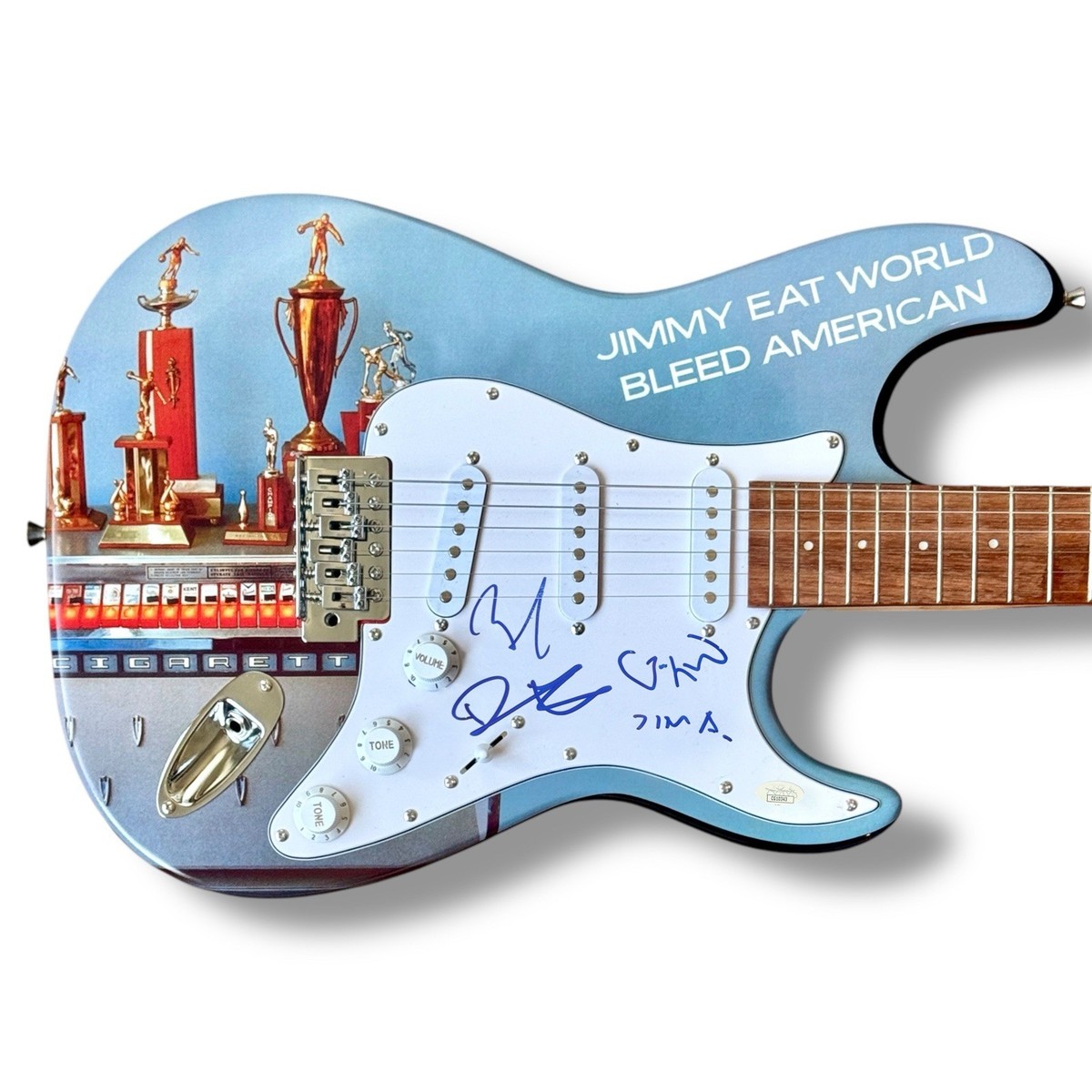 Jimmy Eat World Signed Guitar Custom JSA COA Jim Adkins Linton