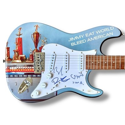 Jimmy Eat World Signed Guitar Custom JSA COA Jim Adkins Linton